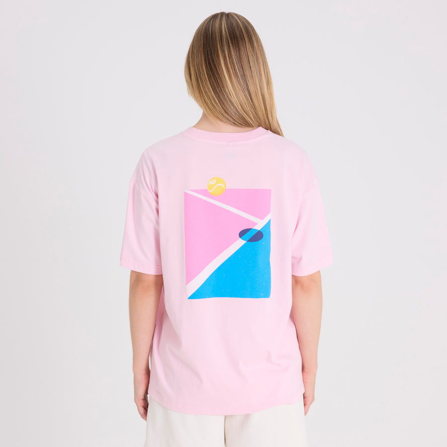Unisex Australian Open Court Backprint T-Shirt Pink