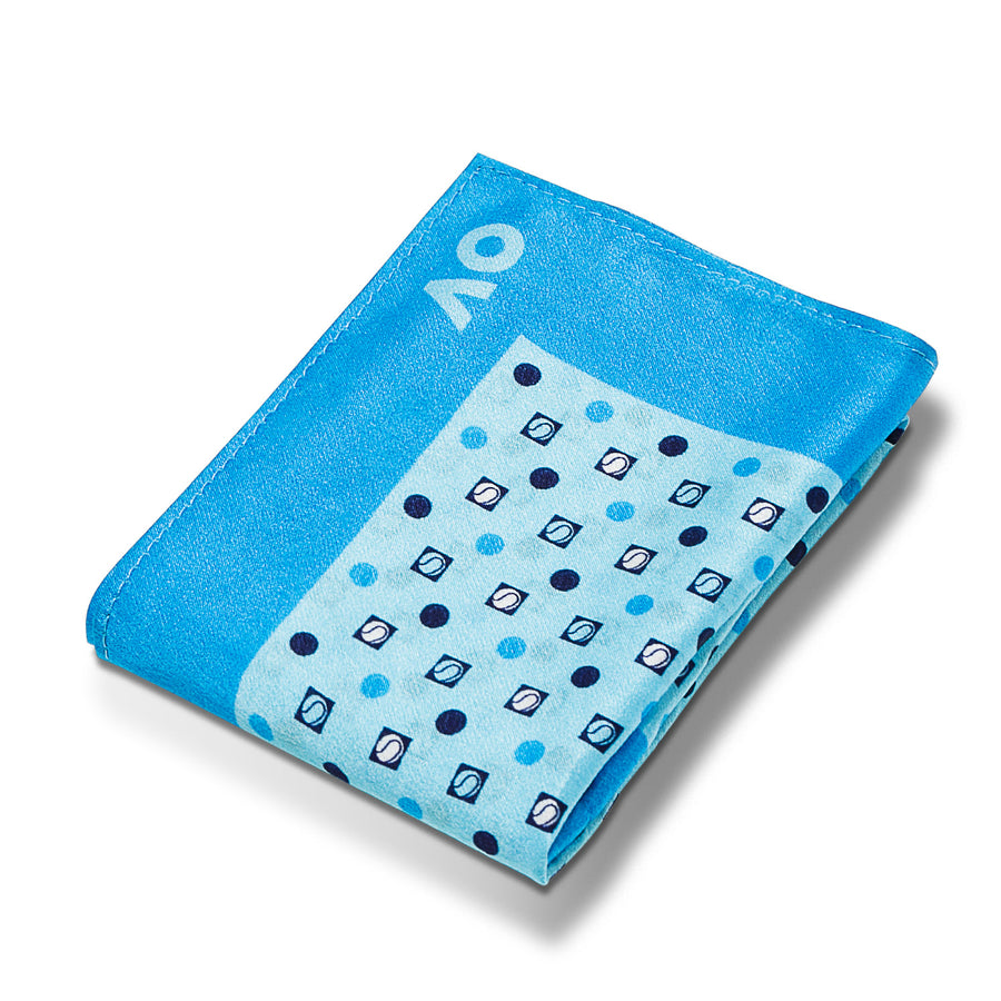 Australian Open Paisley Silk Pocket Square Blue