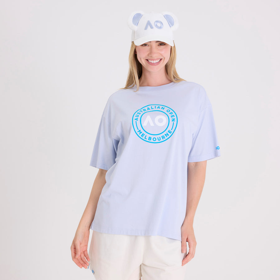 Unisex Australian Open Round Logo T-Shirt Light Blue