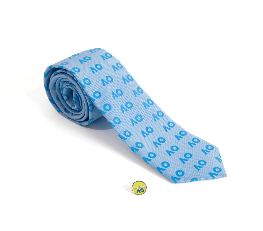 Australian Open Logo Tie with Pin Blue