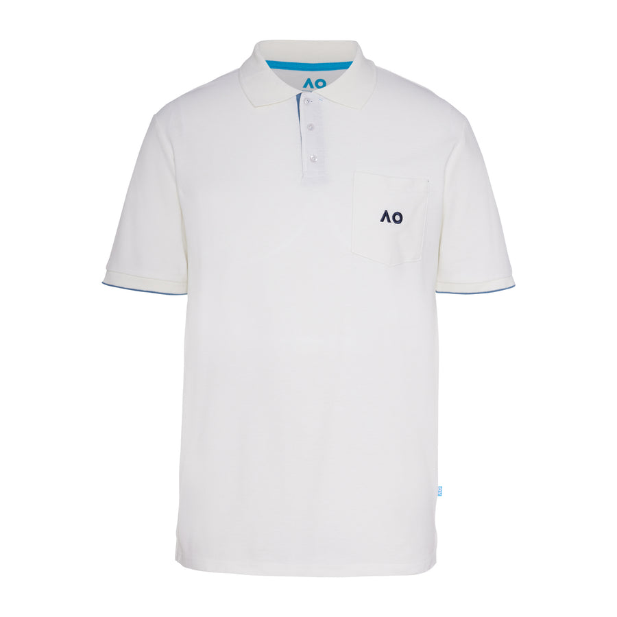 Men's Australian Open Logo Polo Shirt Cream