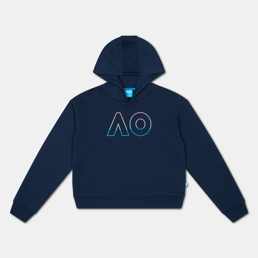 Girls Australian Open Logo Hoodie Navy