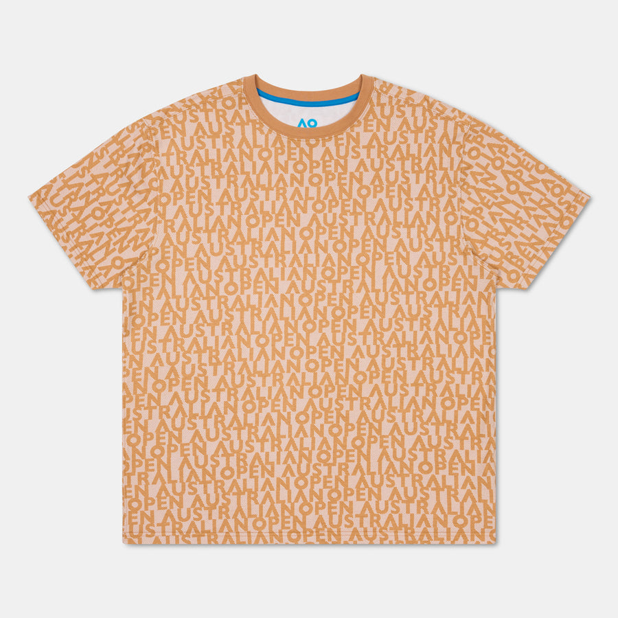 Men's Australian Open Lifestyle Print T-Shirt Beige
