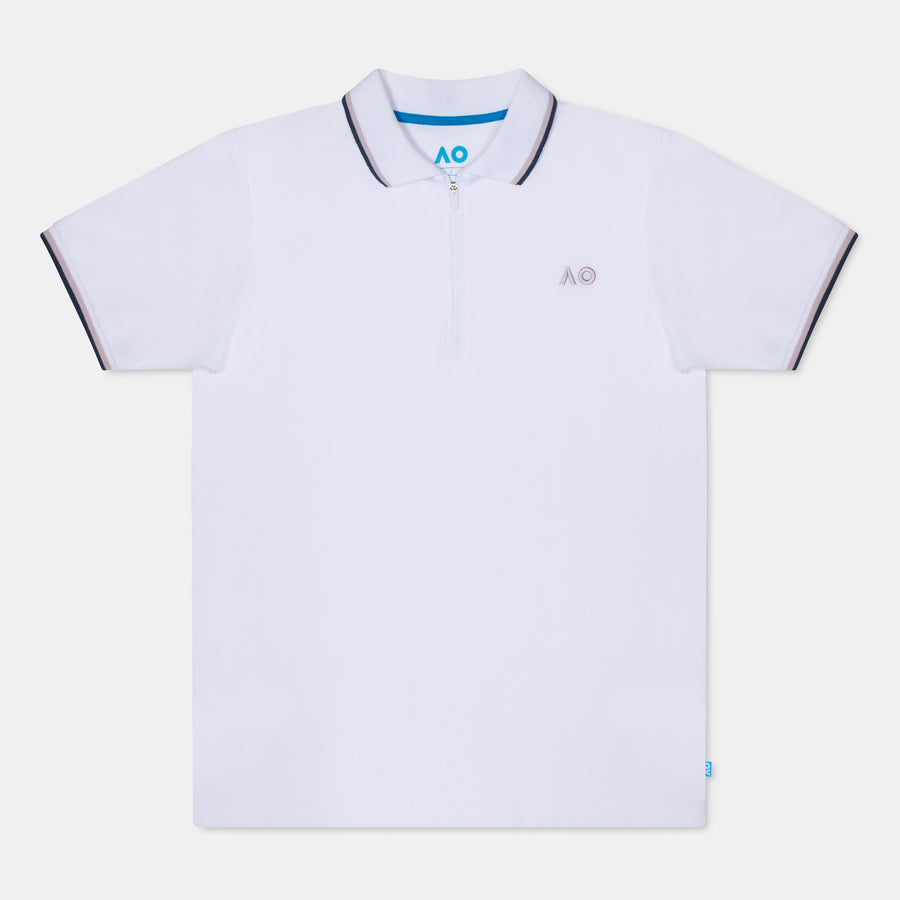 Women's Australian Open Half-Zip Polo Shirt White