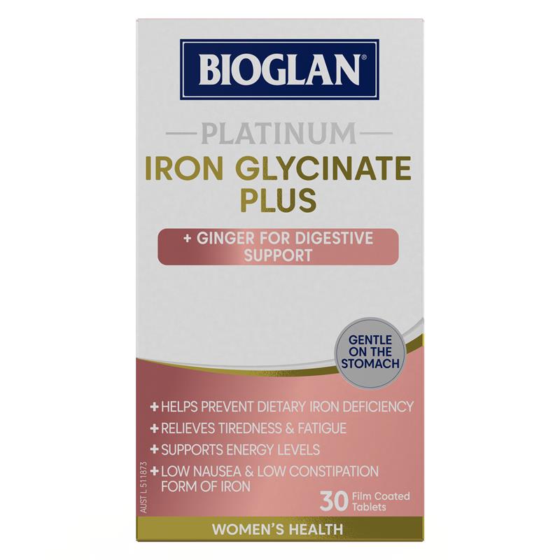 Bioglan Platinum Iron Glycinate Plus 30 Tablets