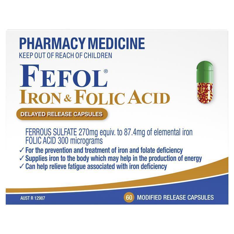 Fefol Iron and Folic Acid 60 Capsules