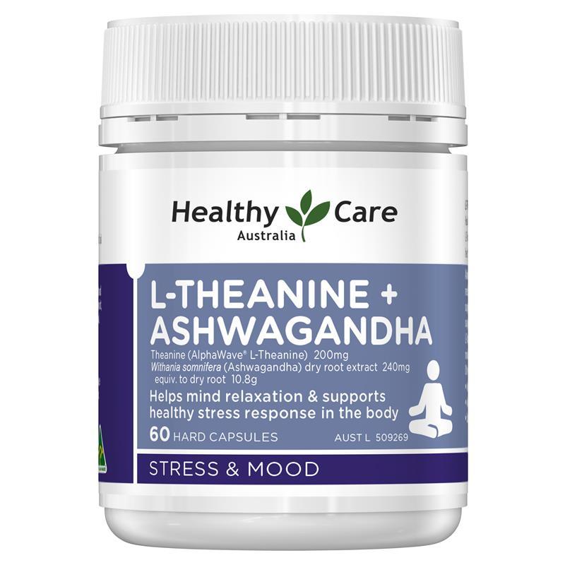 Healthy Care L-Theanine + Ashwagandha 60 Capsules
