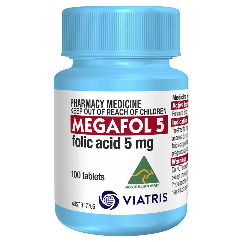 Megafol 5mg Folic Acid Tablets 100