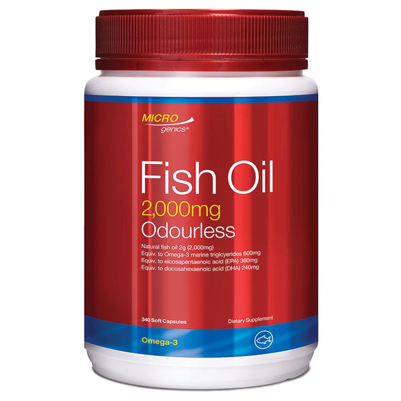 Microgenics Fish Oil 2000mg Odourless 340 Capsules