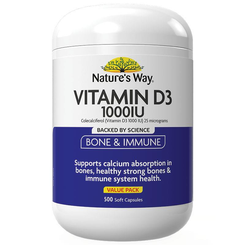 Nature's Way Vitamin D 1000iu 500 Capsules