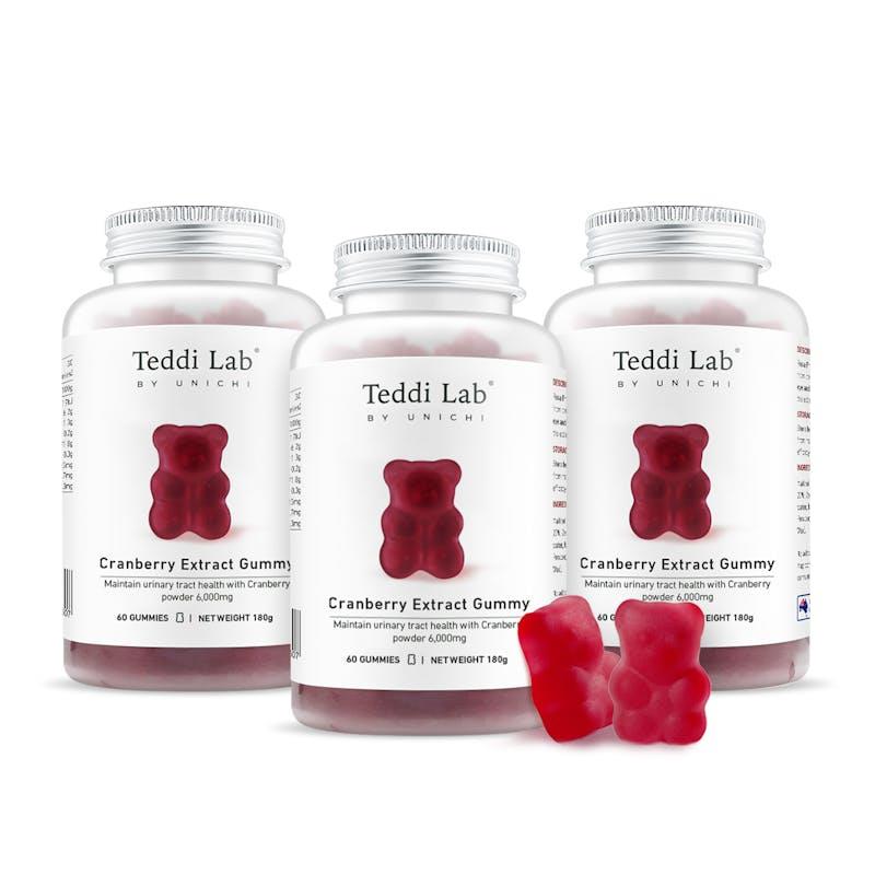Teddi Lab by Unichi Cranberry Extract Gummy x3 - Urinary Tract Care & Intimate Health Packs