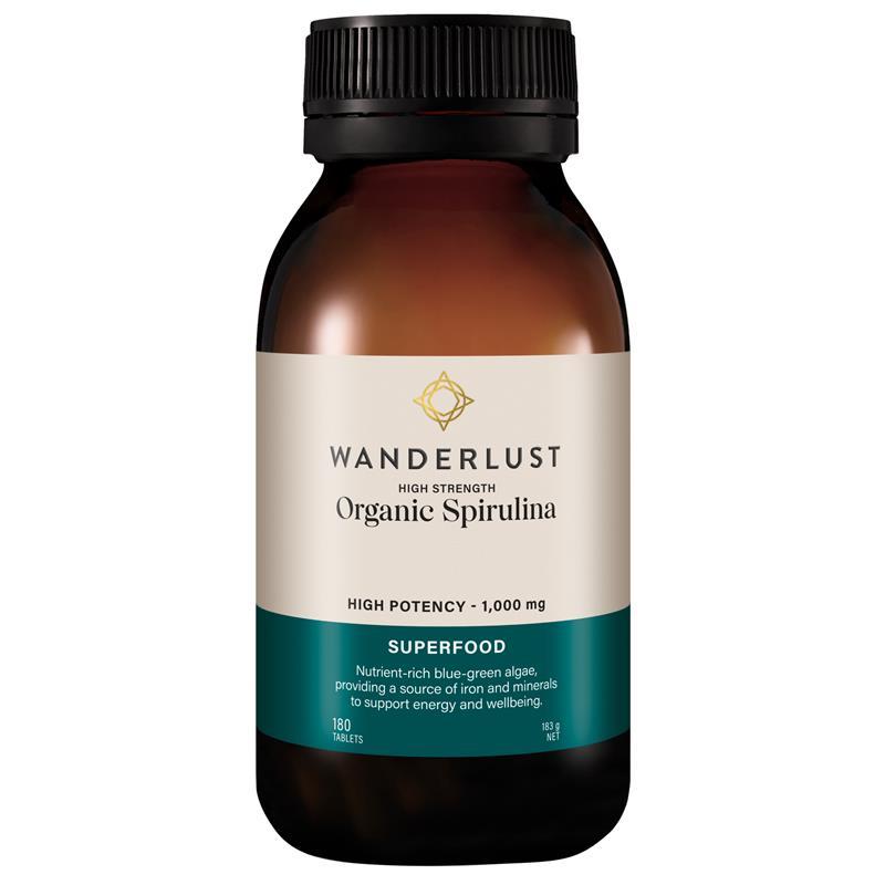 Wanderlust Organic High Strength Spirulina 180 Tablets