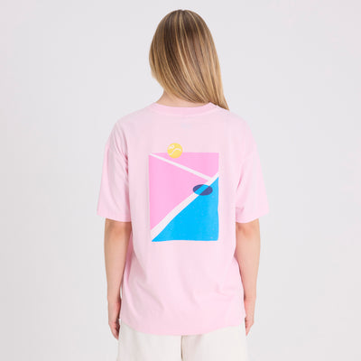 Unisex Australian Open Court Backprint T-Shirt Pink