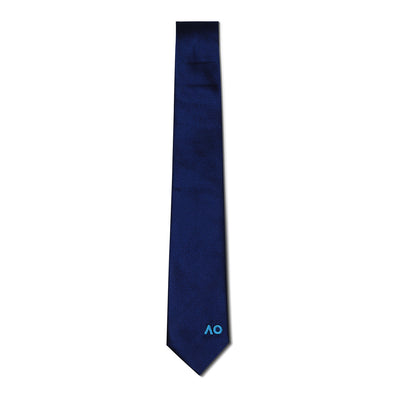 Australian Open Herringbone Silk Tie Navy