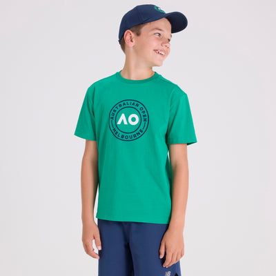 Kids Australian Open Round Logo T-Shirt Green