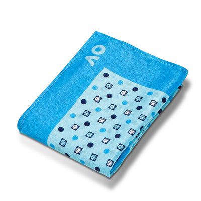 Australian Open Paisley Silk Pocket Square Blue