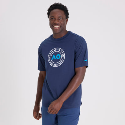 Unisex Australian Open Round Logo T-Shirt Navy