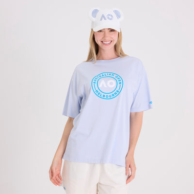 Unisex Australian Open Round Logo T-Shirt Light Blue