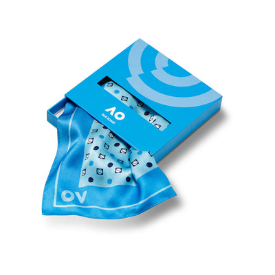 Australian Open Paisley Silk Scarf Blue