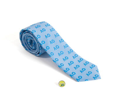 Australian Open Logo Tie with Pin Blue