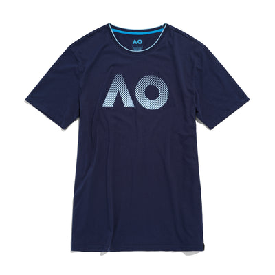 Men's Australian Open Textured Logo T-Shirt Navy