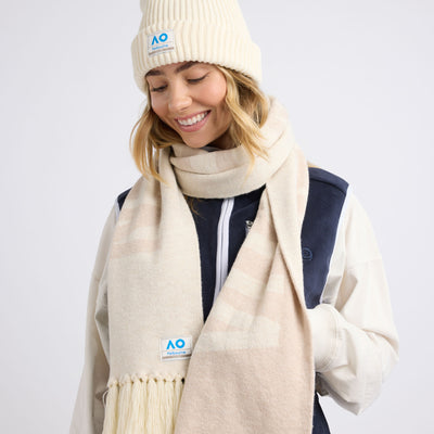 Australian Open Knit Scarf White