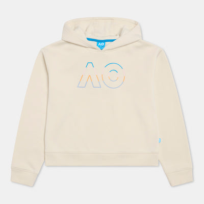 Girls Australian Open Logo Hoodie Cream
