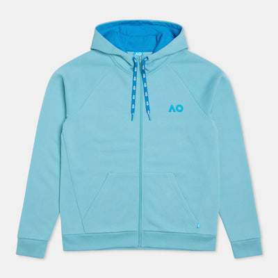 Men's Australian Open Round Logo Zip Hoodie Light Blue