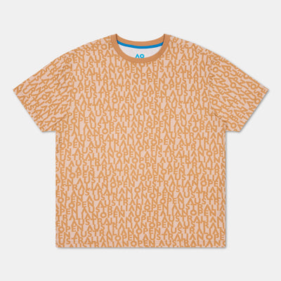 Men's Australian Open Lifestyle Print T-Shirt Beige