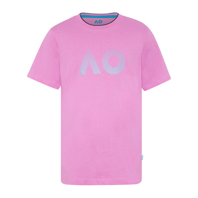 Kids Australian Open Textured Logo T-Shirt Pink