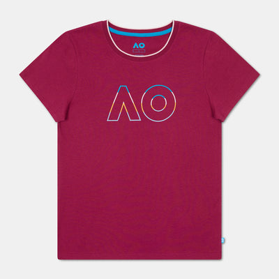 Women's Australian Open Logo T-Shirt Burgundy
