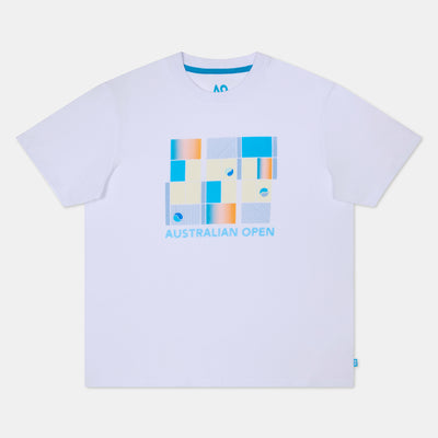 Women's Australian Open Tennis Grid T-Shirt White