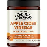 Barnes Naturals Apple Cider Vinegar with The Mother Turmeric Boost 120 Capsules