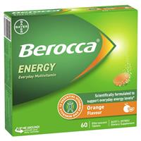 Berocca Energy Orange 60 Effervescent Tablets Exclusive Size