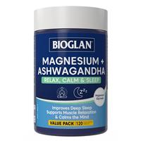 Bioglan Magnesium + Ashwagandha 120 Tablets Exclusive Size
