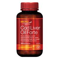 Microgenics Cod Liver Oil Forte 250mg 300 Capsules