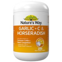 Nature's Way Garlic + C & Horseradish 200 Tablets