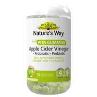 Nature's Way Adult Vita Gummies Apple Cider Vinegar + Probiotic + Prebiotic 90 Pastilles Exclusive Size
