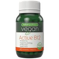 Naturopathica Vegan Active B12 60 Chewable Tablets