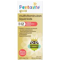 Pentavite Gold Multivitamin + Iron Liquid For Kids 200ml