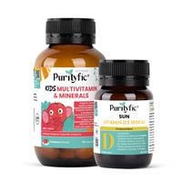 Purityfic Healthy Family Vitamin Combo Vitamin D + Kids Multivitamin Bundle