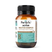 Purityfic Active Multi B Complex (30 Film Coated Tablets) - Energy Booster, Stress Relief & Vitamin B Support 1Bottle