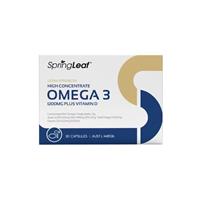 SpringLeaf Ultra-Strength High Concentrate Omega 3 1200mg Plus Vitamin D 30 Softgels