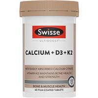 Swisse Ultiboost Calcium + D3 + K2 60 Tablets