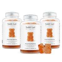 Teddi Lab by Unichi Rose Iron Gummy x3 with Vitamin C - Energy Support, Gentle Formula Pack