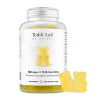 Unichi Teddi Lab Omega-3 DHA Gummy 60 gummies - Brain Memory & Eye Health, Vegan Algae Oil 1Bottle