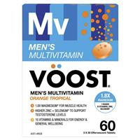 Voost Mens Multivitamin Orange Tropical Effervescent Tablets 60 Pack Exclusive Size